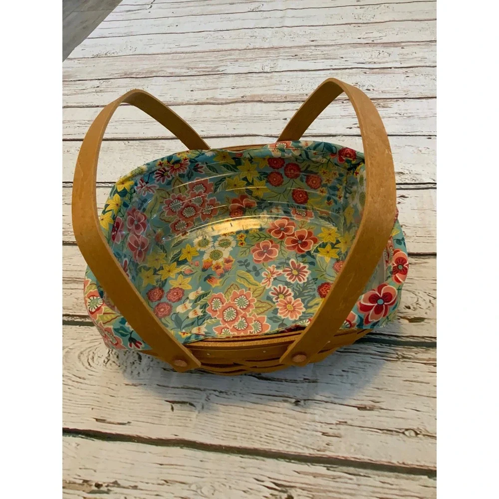Longaberger Everyday Essentials Medium Basket Floral Liner Protector 1259239